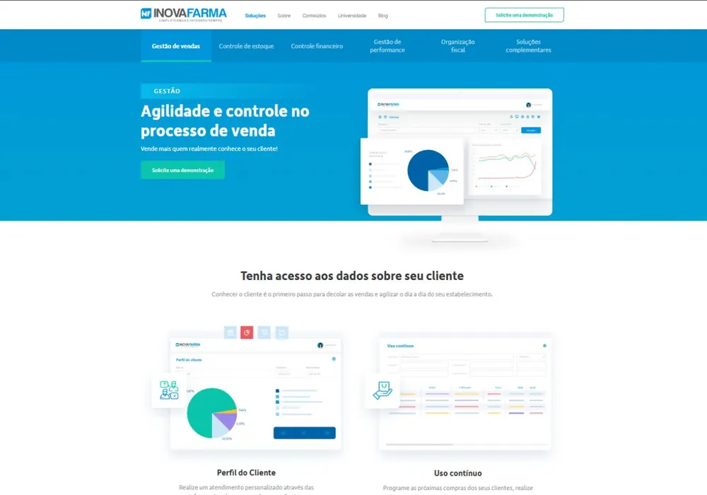 Página inicial do site InovaFarma